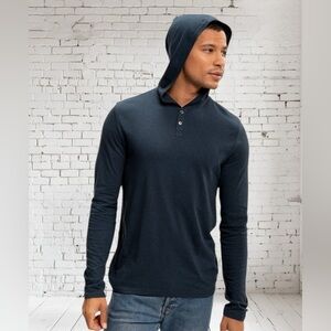 Threads 4 Thought Henley Hoodie Medium & XL NEW | Triblend Fleece Button Neck